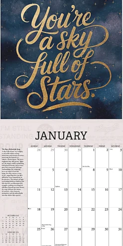 2026 Willow Creek Press Art & Design Monthly Wall Calendar, 12" x 12", Lyrics to Live By, January To December, 55946