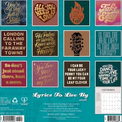 2026 Willow Creek Press Art & Design Monthly Wall Calendar, 12" x 12", Lyrics to Live By, January To December, 55946