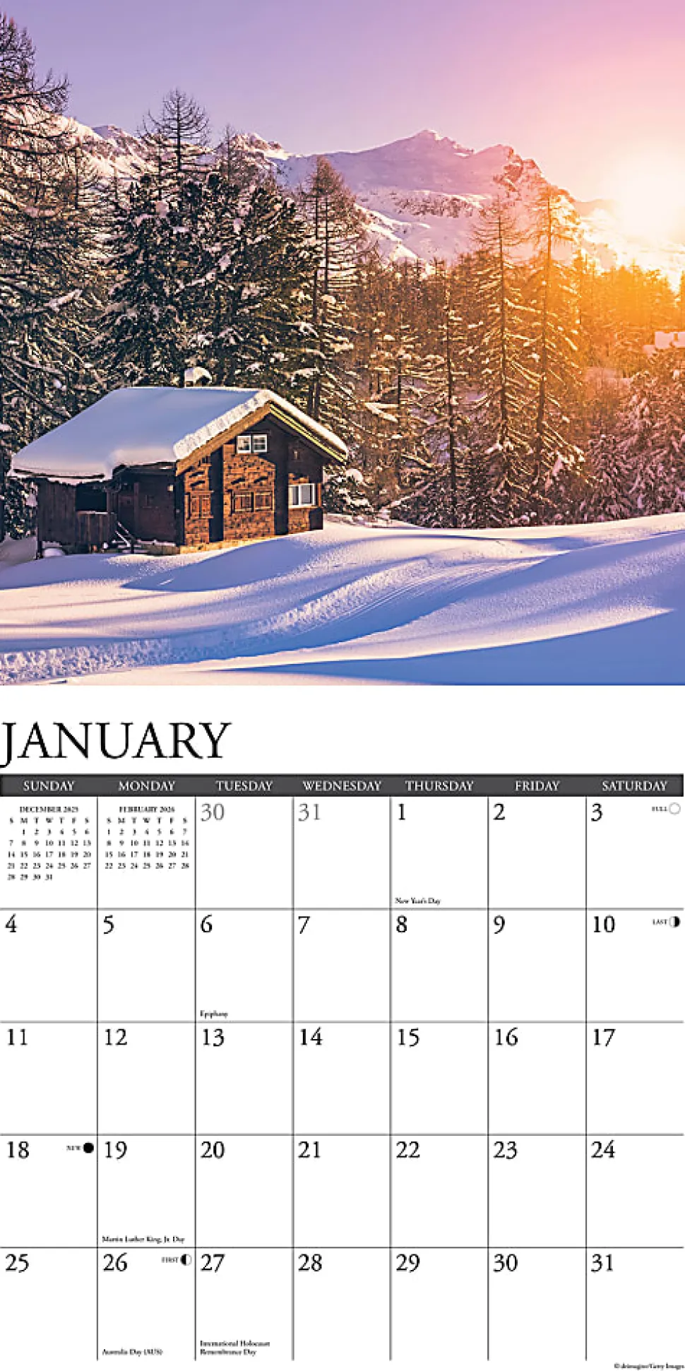 2026 Willow Creek Press Art & Design Monthly Wall Calendar, 12" x 12", CabinLife, January To December, 50460