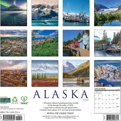2026 Willow Creek Press Art & Design Monthly Wall Calendar, 12" x 12", Alaska, January To December, 55311