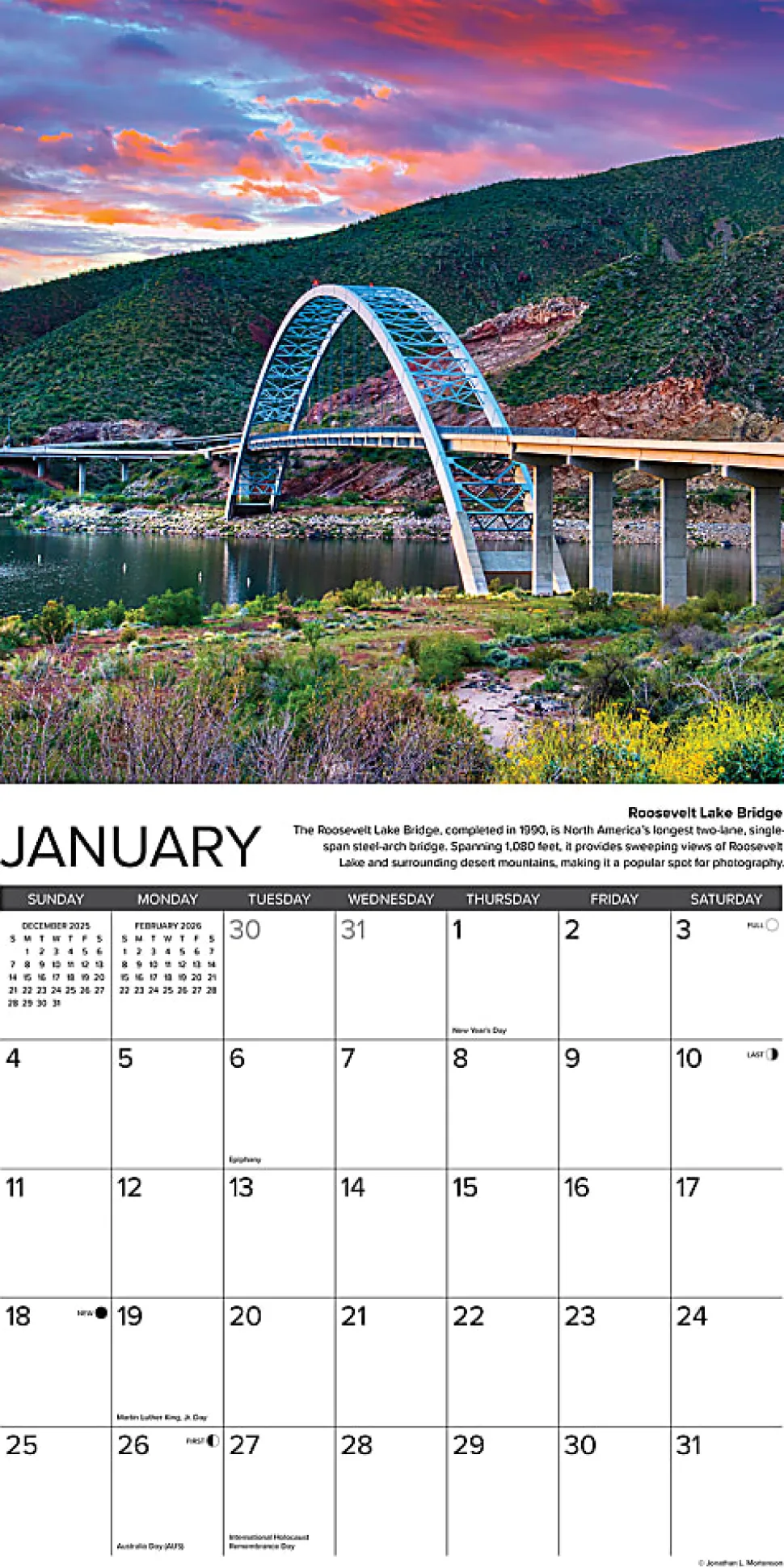 2026 Willow Creek Press Art & Design Monthly Wall Calendar, 12" x 12", Arizona, January To December, 49907