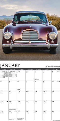 2026 Willow Creek Press Art & Design Monthly Wall Calendar, 12" x 12", Classic Cars, January To December, 50729