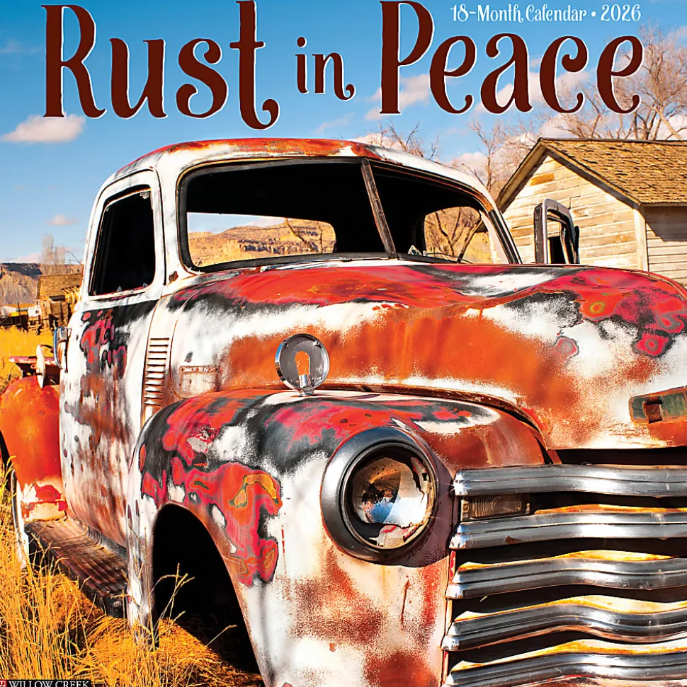 2026 Willow Creek Press Art & Design Monthly Wall Calendar, 12" x 12", Rust in Peace, January To December, 52624
