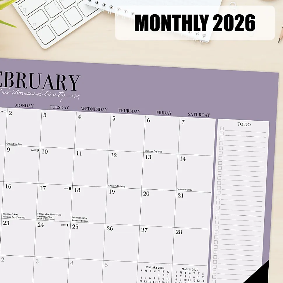 2026 Willow Creek Press Desk Pad Calendar, 22" x 17", Modern Minimalist, January To December, 57230