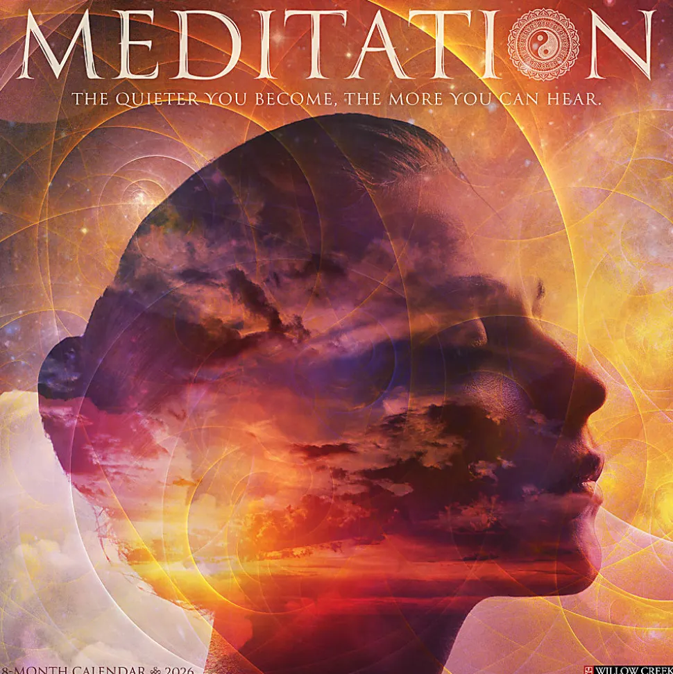 2026 Willow Creek Press Inspirational Monthly Wall Calendar, 12" x 12", Meditation, January To December, 51887