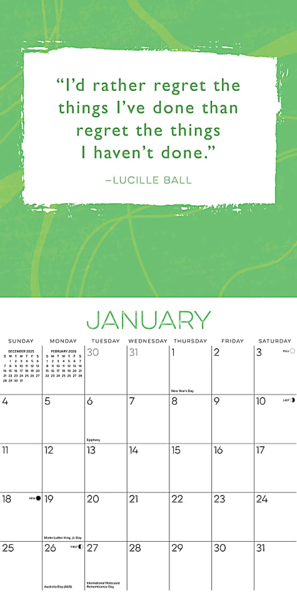 2026 Willow Creek Press Inspirational Monthly Wall Calendar, 12" x 12", Aspire to Inspire, January To December, 49945