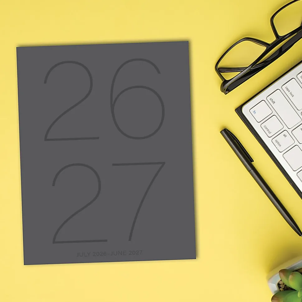 Willow Creek Press Monthly Academic Booklet Planner, 7-1/2" x 9-1/2", Graphite Grid, July 2026 - June 2027, Total Qty 1