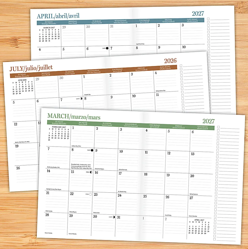 Willow Creek Press Monthly Academic Booklet Planner, 7-1/2" x 9-1/2", Graphite Grid, July 2026 - June 2027, Total Qty 1