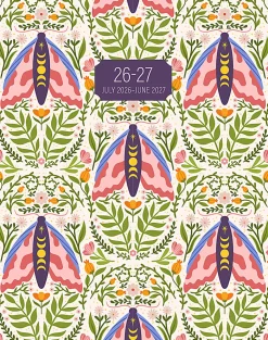 Willow Creek Press Monthly Academic Booklet Planner, 7-1/2" x 9-1/2", Verdant Folk, July 2026 - June 2027, Total Qty 1