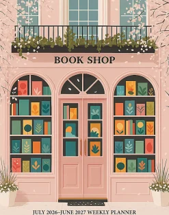 Willow Creek Press Monthly Academic Booklet Planner, 7-1/2" x 9-1/2", Bookshop of Dreams, July 2026 - June 2027, Total Qty 1