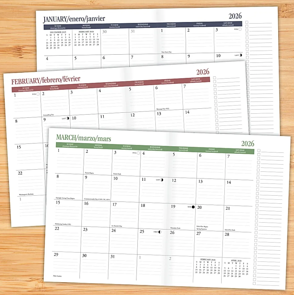2026 Willow Creek Press Monthly Booklet Planner, 7-1/2" x 9-1/2", Bold Stripe, January To December, 58510