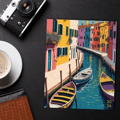 2026 Willow Creek Press Monthly Booklet Planner, 7-1/2" x 9-1/2", Colorful Canal, January To December, 58527