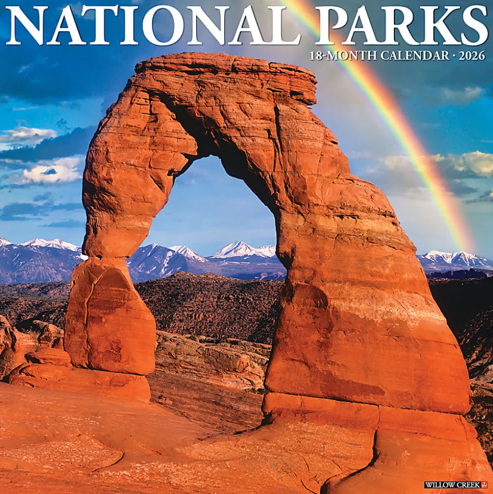 2026 Willow Creek Press Monthly Mini Wall Calendar, 7" x 7", National Parks, January To December, 53669