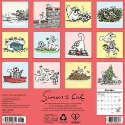 2026 Willow Creek Press Monthly Mini Wall Calendar, 7" x 7", Simon's Cat, January To December, 53751