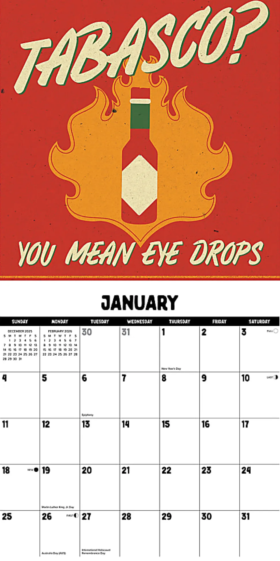 2026 Willow Creek Press Monthly Wall Calendar, 12" x 12", The Tough Guy's Calendar, January To December, 55953