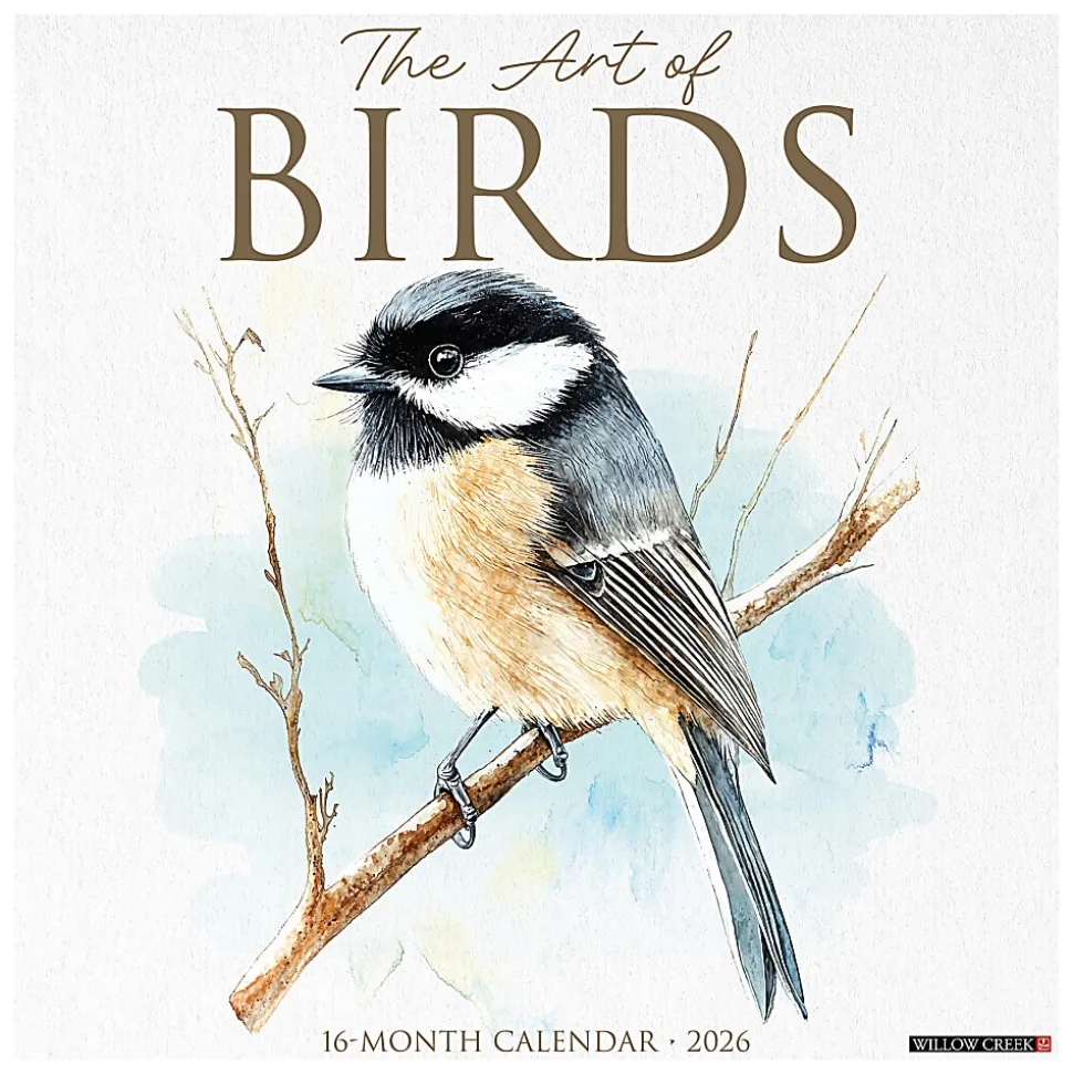 2026 Willow Creek Press Monthly Wall Calendar, 12" x 12", The Art of Birds, January To December, 56332