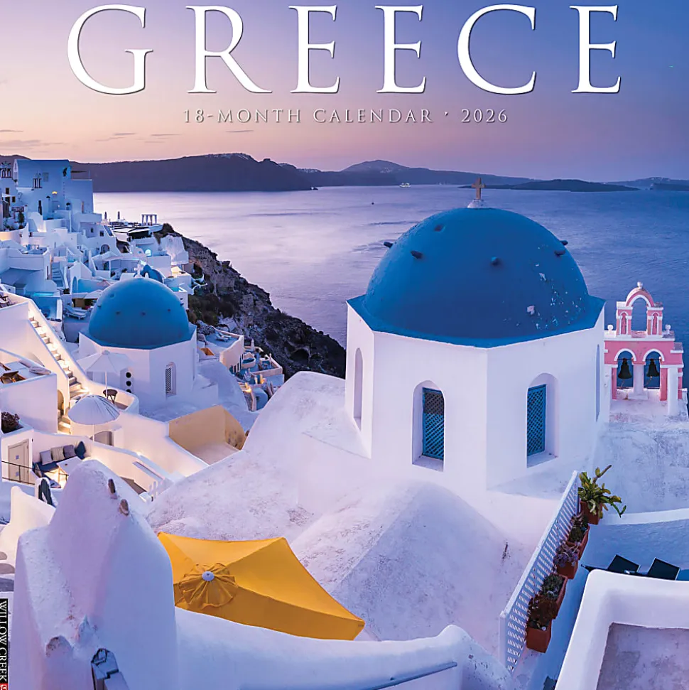 2026 Willow Creek Press Monthly Wall Calendar, 12" x 12", Greece, January To December, O51382