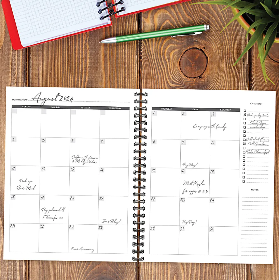 Willow Creek Press 12-Month Undated Budget/Finance Monthly Tracker Planner, 8-1/2" x 11", Black