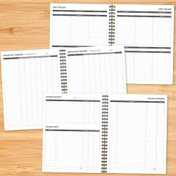 Willow Creek Press 12-Month Undated Budget/Finance Monthly Tracker Planner, 8-1/2" x 11", Black