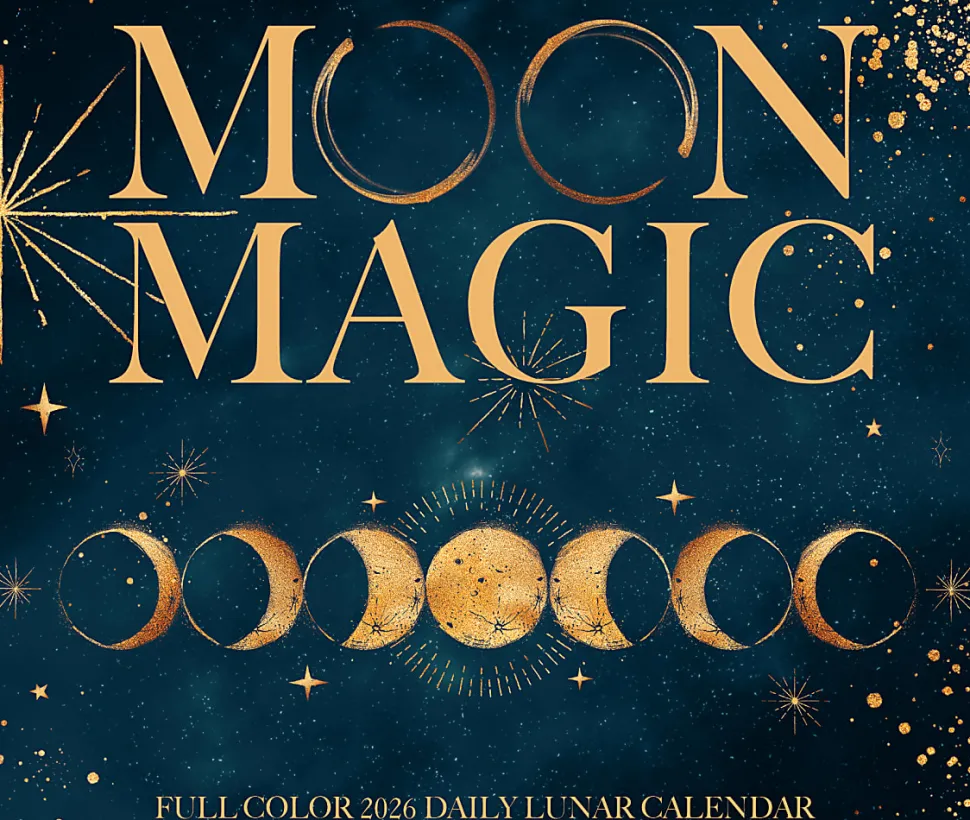 2026 Willow Creek Press Page-A-Day Daily Desk Calendar, 6-1/4" x 5-1/2", Moon Magic, January To December, 55205