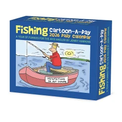 2026 Willow Creek Press Page-A-Day Daily Desk Calendar, 6-1/4" x 5-1/2", Fishing Cartoon-A-Day by Jonny Hawkins, January To December, 54161