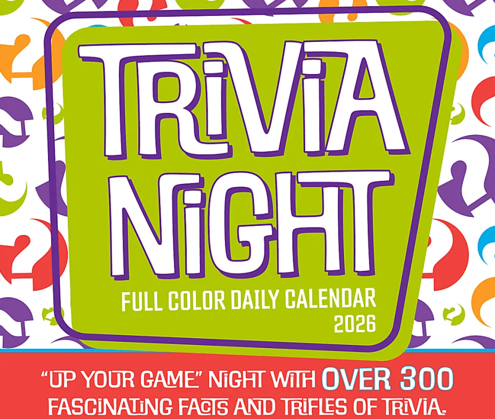 2026 Willow Creek Press Page-A-Day Daily Desk Calendar, 6-1/4" x 5-1/2", Trivia Night, January To December, 54468