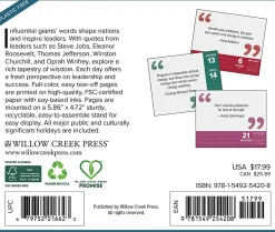 2026 Willow Creek Press Page-A-Day Daily Desk Calendar, 6-1/4" x 5-1/2", Great Leaders, Greatest Quotes, January To December, 54208