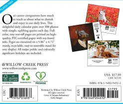 2026 Willow Creek Press Page-A-Day Daily Desk Calendar, 6-1/4" x 5-1/2", What Dogs Teach Us, January To December, 54512