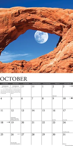 2026 Willow Creek Press Scenic Monthly Wall Calendar, 12" x 12", Moons, January To December, 52013
