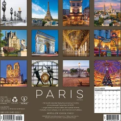 2026 Willow Creek Press Scenic Monthly Wall Calendar, 12" x 12", Paris, January To December, 52327