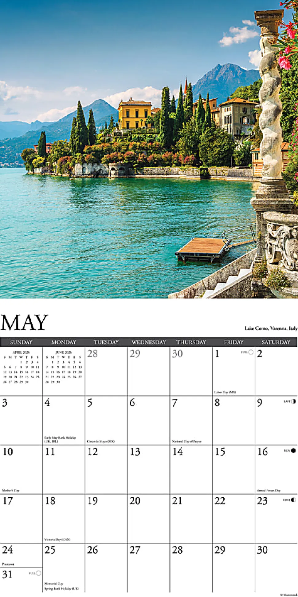 2026 Willow Creek Press Scenic Monthly Wall Calendar, 12" x 12", Lake View, January To December, 51740