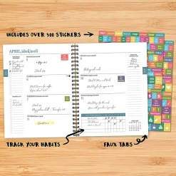 Willow Creek Press Softcover Weekly/Monthly Academic Planner, 6-1/2" x 8-1/2", Verdant Folk, July 2026 - June 2027, Total Qty 1