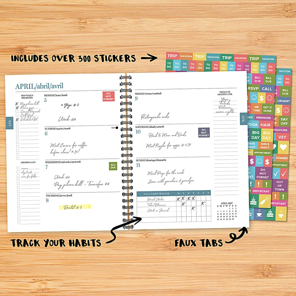 Willow Creek Press Softcover Weekly/Monthly Academic Planner, 8-1/2" x 6-1/2", Black, July 2026 - June 2027, Total Qty 1