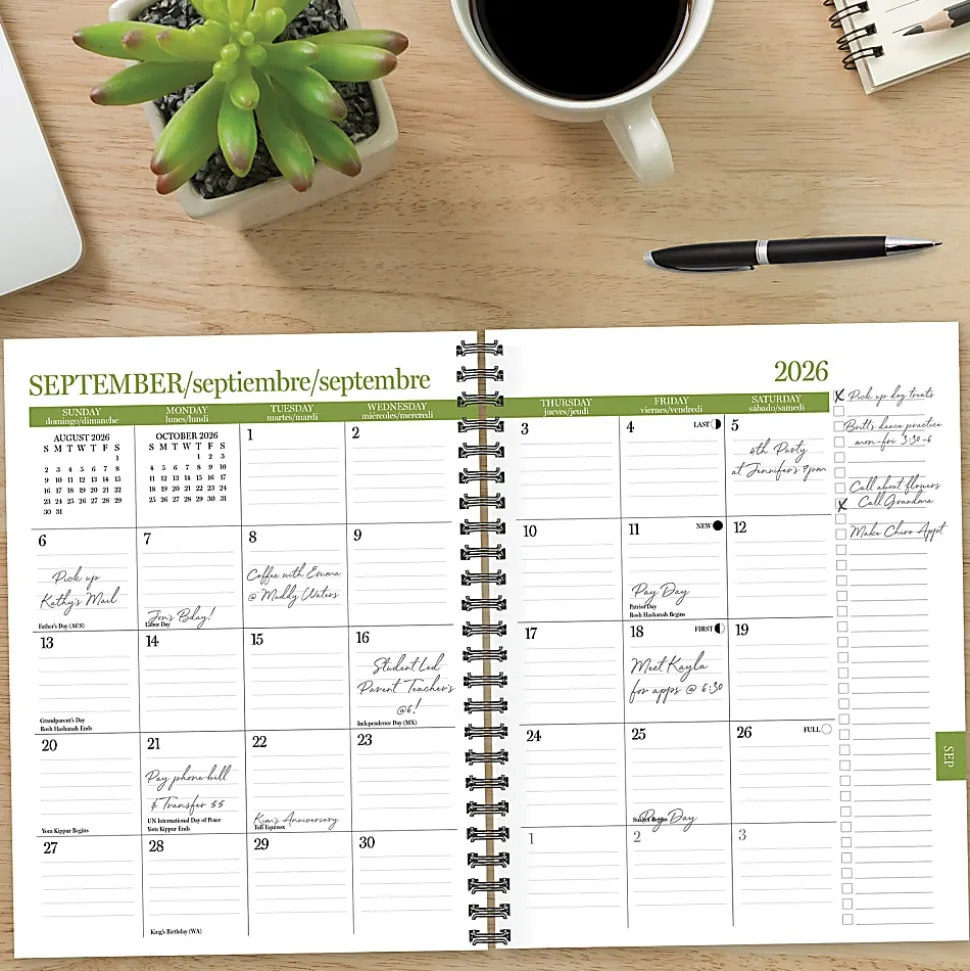 Willow Creek Press Softcover Weekly/Monthly Academic Planner, 8-1/2" x 6-1/2", Black, July 2026 - June 2027, Total Qty 1