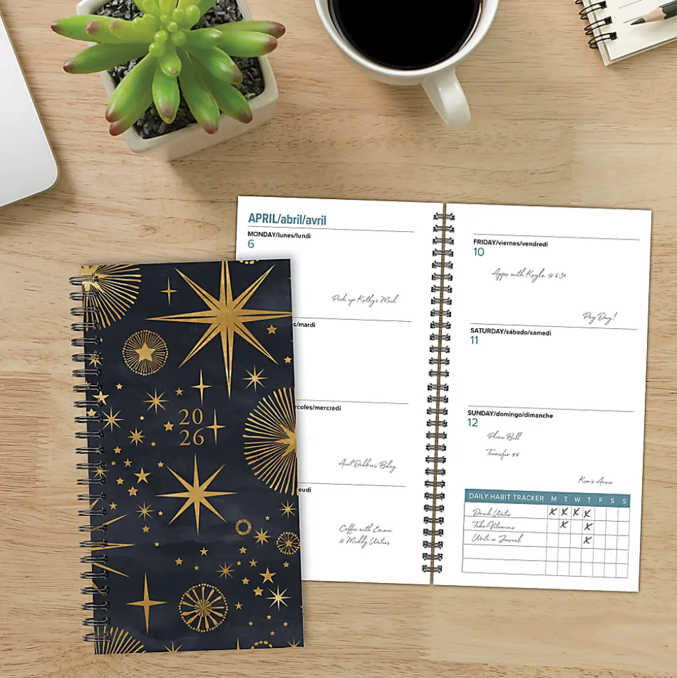 2026 Willow Creek Press Weekly/Monthly Spiral Pocket Planner, 3-1/2" x 6-1/2", Celestial, January To December, 57322