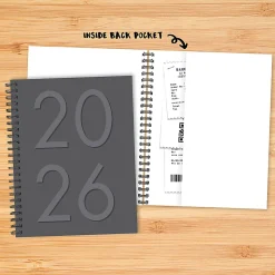 2026 Willow Creek Press Weekly/Monthly Softcover Planner, 8-1/2" x 11", Charcoal, January To December, 57605