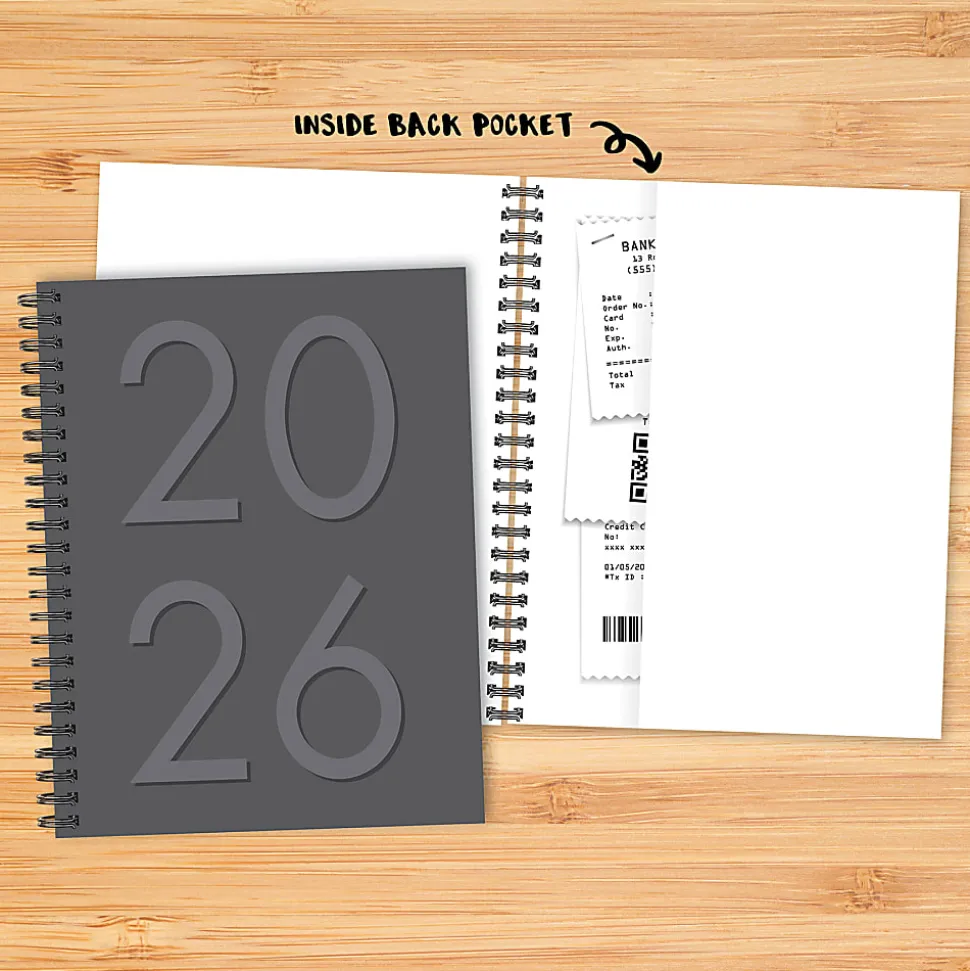 2026 Willow Creek Press Weekly/Monthly Softcover Planner, 8-1/2" x 11", Charcoal, January To December, 57605