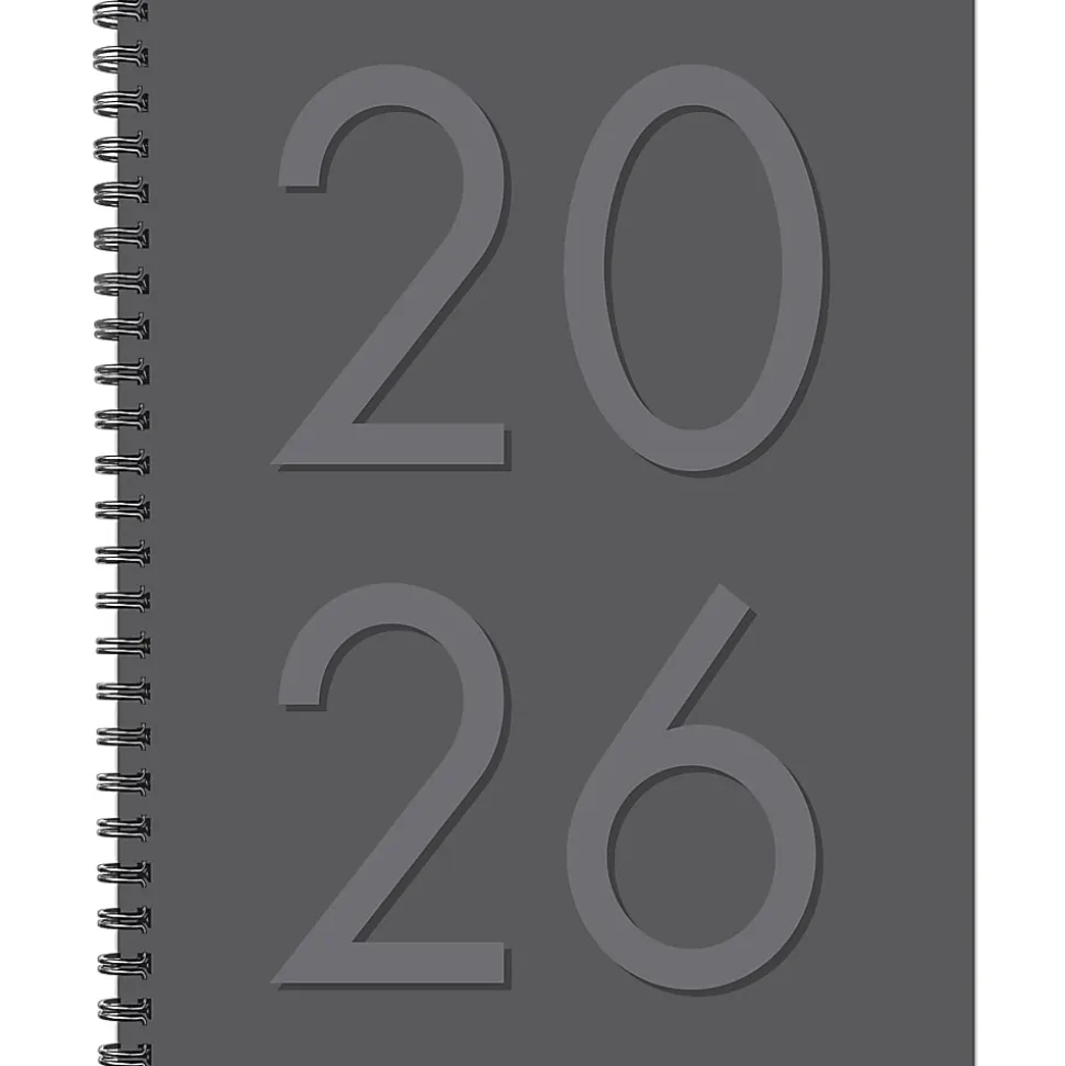 2026 Willow Creek Press Weekly/Monthly Softcover Planner, 8-1/2" x 11", Charcoal, January To December, 57605