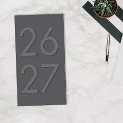 2026-2027 Willow Creek Press 2-Year Monthly Checkbook/Calendar, 3-1/2" x 6-1/2", Charcoal, January 2026 To December 2027, 56523