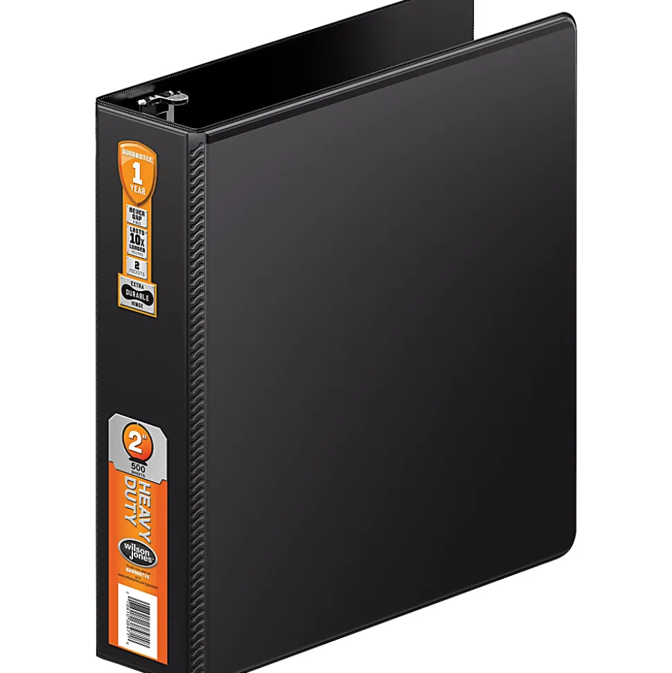 Wilson Jones® Heavy-Duty 3-Ring Binder, 2" D-Rings, Black