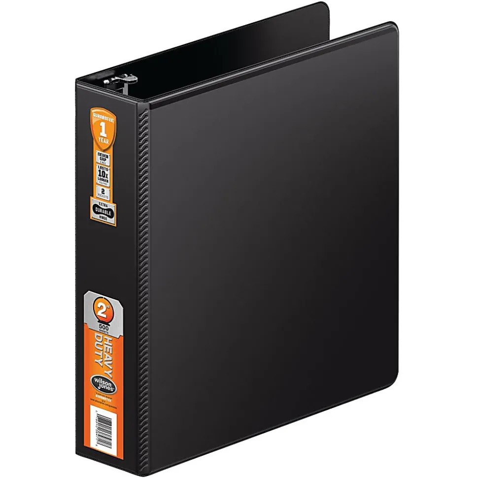 Wilson Jones® Heavy-Duty 3-Ring Binder, 2" D-Rings, Black