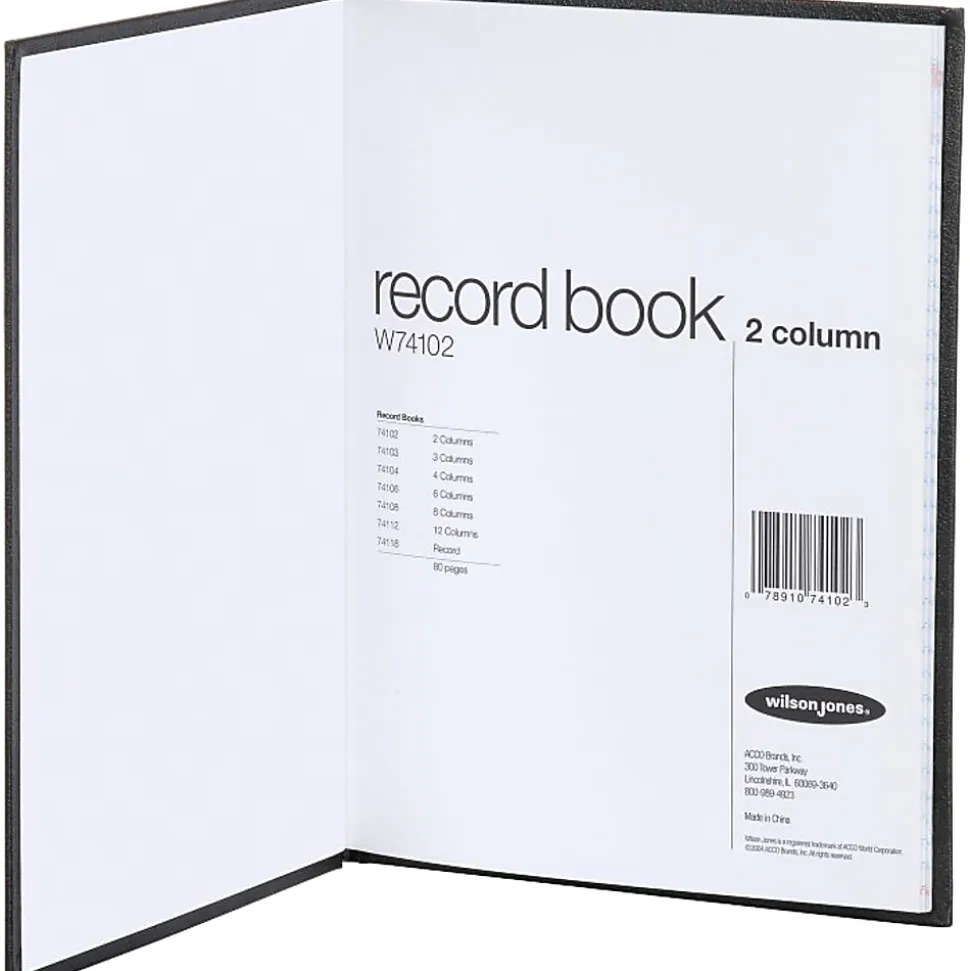 Wilson Jones® Single Page Columnar Book, 9 1/4" x 7", 2 Columns, 40 Sheets