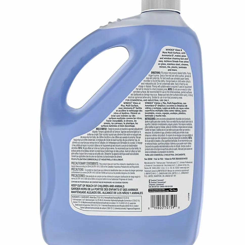 Windex® Glass & Multi-Surface Cleaner, 128 Oz Bottle, Case Of 4