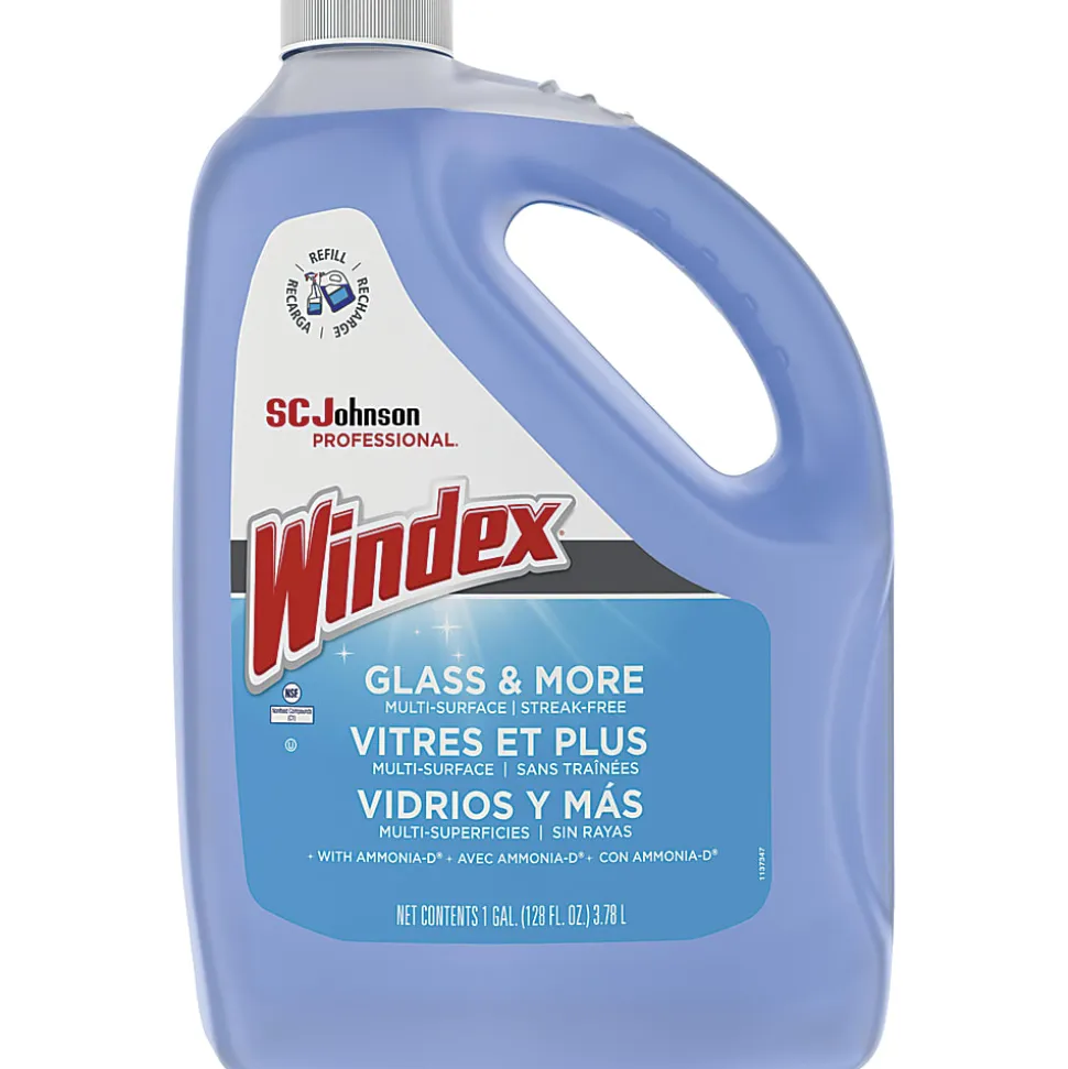 Windex® Glass & Multi-Surface Cleaner, 128 Oz Bottle, Case Of 4
