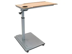 WiseLift Height-Adjustable Mobile Table Workstation, 28"H x 31-1/2"W x 15-3/4"D, Wood