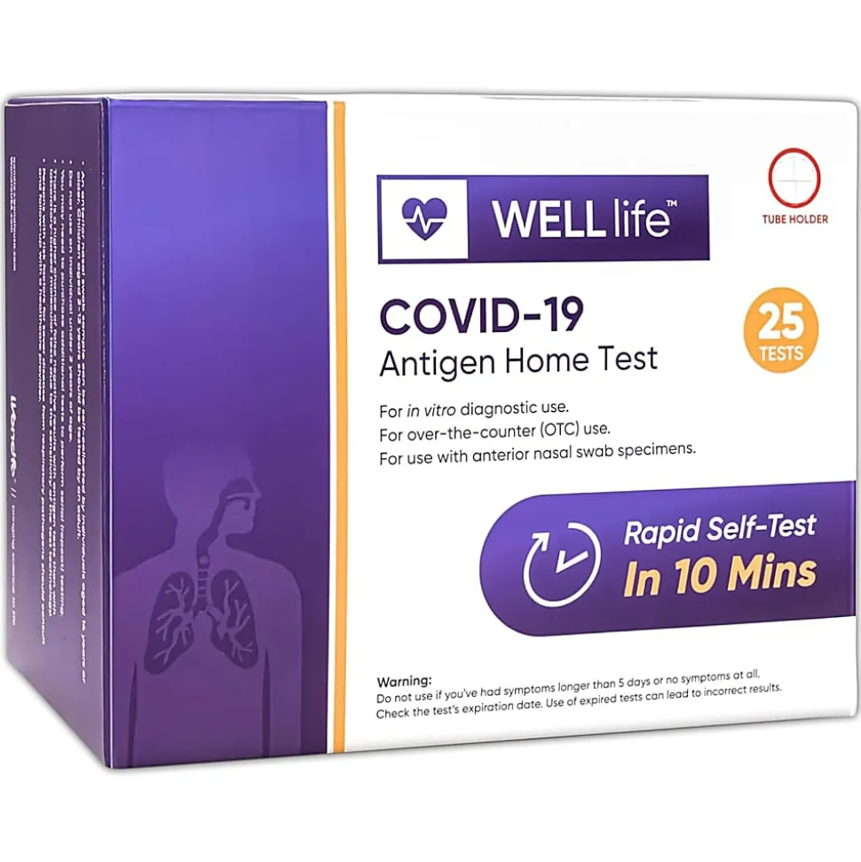 Wondfo WELL life™ COVID-19 Antigen Home Tests, Pack Of 25 Tests