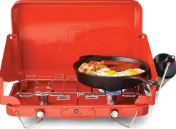 Woods Outbound Portable Gas Grill, 3-1/2”H x 18-1/2”W x 11”D, Red
