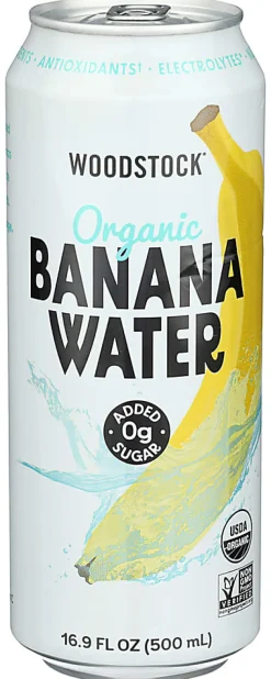 Woodstock Organic Banana Water, 16.9 Oz, Total Qty 12