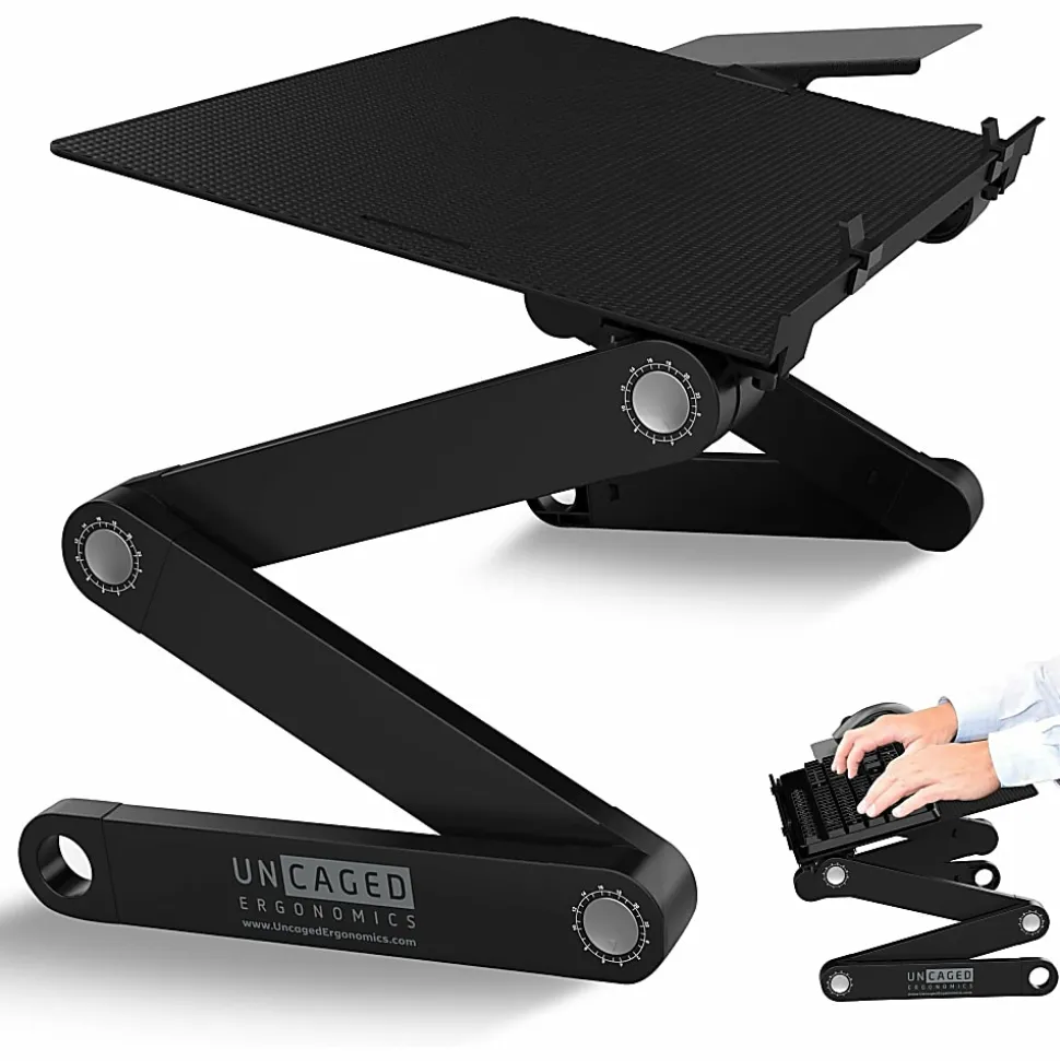 WorkEZ Adjustable Height Tilt On-Desk Stand Riser Tray, Black