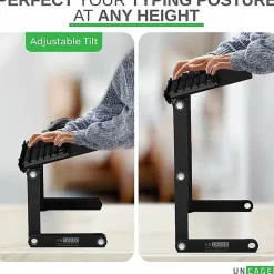 WorkEZ Adjustable Height Tilt On-Desk Stand Riser Tray, Black
